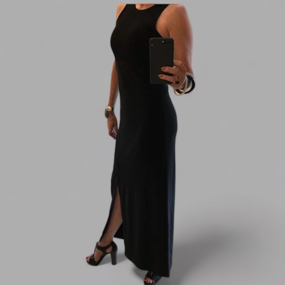 Newport Dresses & Skirts - Bodycon black dress, Maxi form-fitting long, heavy knit with stretch, Size 6